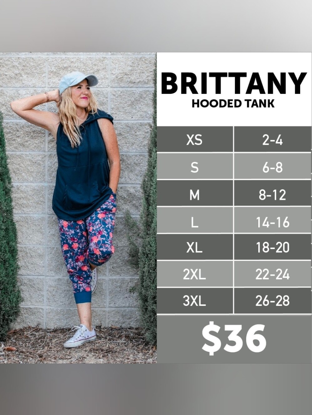 LuLaRoe Pink Paisley Print Sleeveless "Brittany" Hooded Tank Top Size Large NWT - Picture 5 of 13